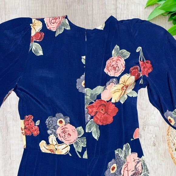 Capulet Womens Jumpsuit Size XS Blue Floral V-Neck Wide Leg‎ Boho Feminine - Picture 5 of 11